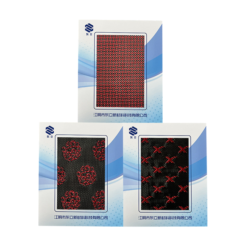 Kain tenunan karbon karbon berwarna merah/hitam Kain tenunan karbon karbon berwarna merah/hitam